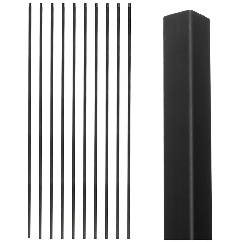 Photo 1 of Iron Balusters - Hollow Metal Spindles for Staircase - 44" X 1/2" - Box of 10 (Satin Black)