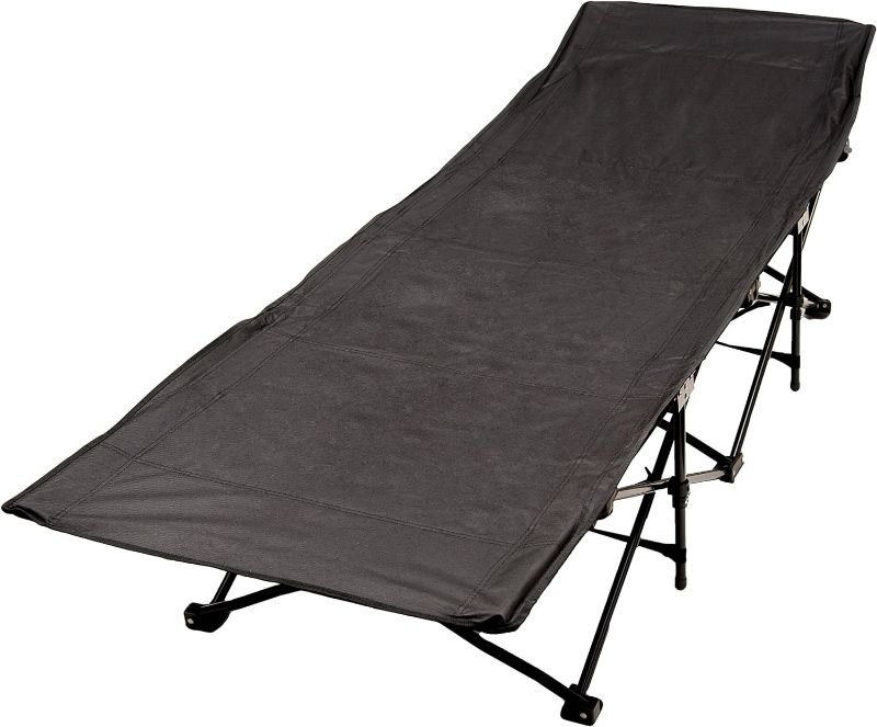 Photo 1 of Folding Camping or Hunting Cot for up to 220lbs, Black