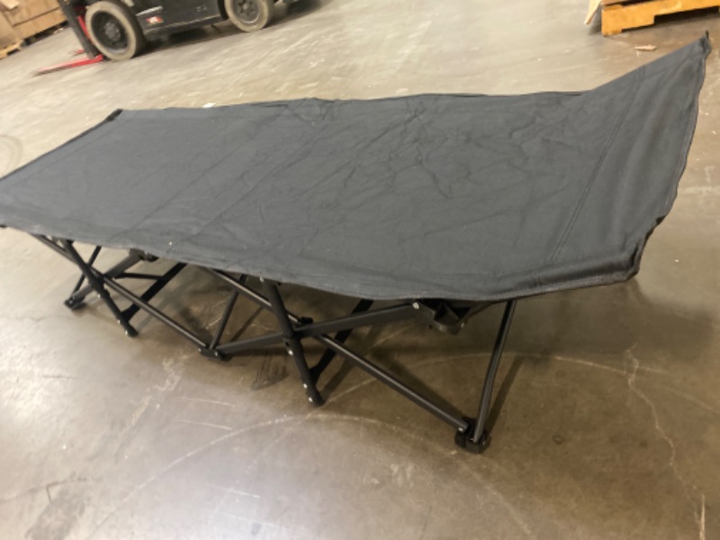 Photo 2 of Folding Camping or Hunting Cot for up to 220lbs, Black