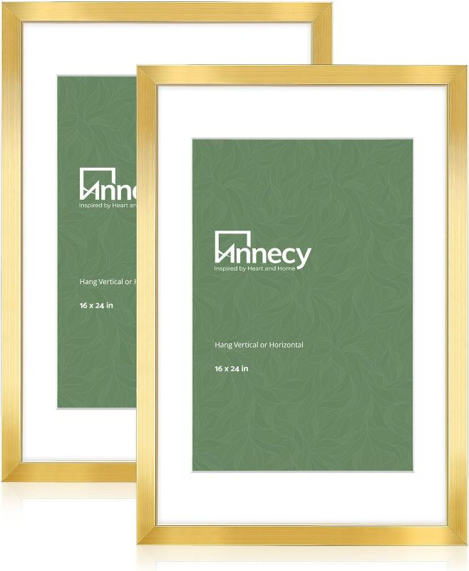 Photo 1 of Annecy 12x18 Picture Frame Gold?2 Pack?, 24 X 36 Picture Frame for Wall Decoration, Classic Gold Minimalist Style Suitable for Decorating Houses, Offices, Hotels