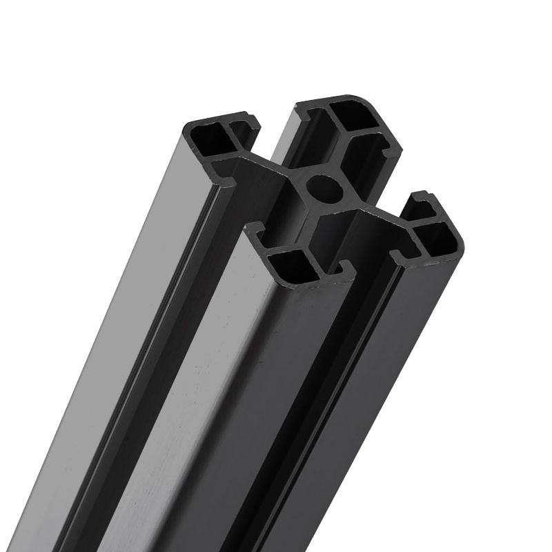 Photo 1 of Aluminum Extrusion Profile Black 4040 T-Slot, European Standard Anodized Linear Bar Rail Framing 1220 mm for 3D Printer Parts, CNC Routers