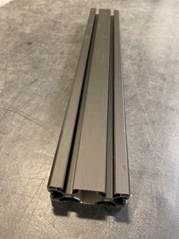 Photo 2 of Aluminum Extrusion Profile Black 4040 T-Slot, European Standard Anodized Linear Bar Rail Framing 1220 mm for 3D Printer Parts, CNC Routers