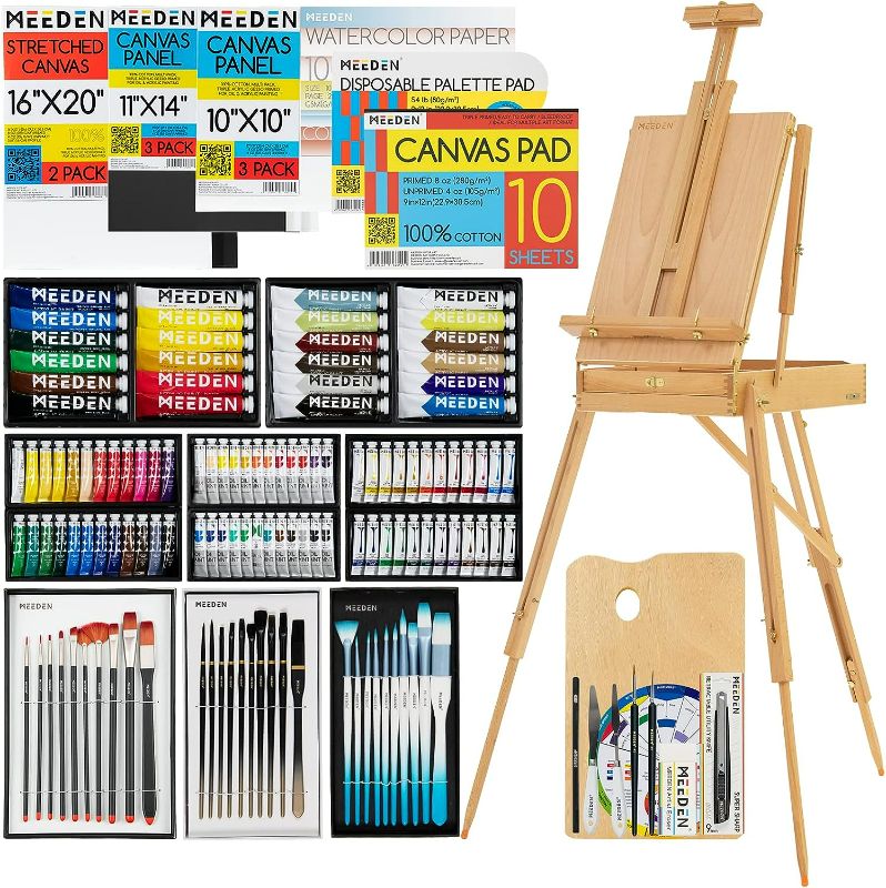 Photo 1 of MEEDEN 149PCS Art Supplies with French Easel, All-in-one Painting Set for Artists