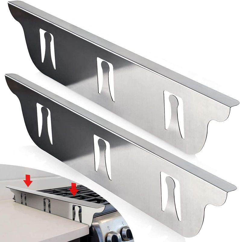 Photo 1 of Stove Cover, Stove Guard, Stainless Steel Stove Gap Covers, Heat Resistant & Easy to Clean Stove Counter Gap Cover, Kitchen Stove Counter Gap Cover Eliminates Gap Between Counter & Appliances (2 pcs)