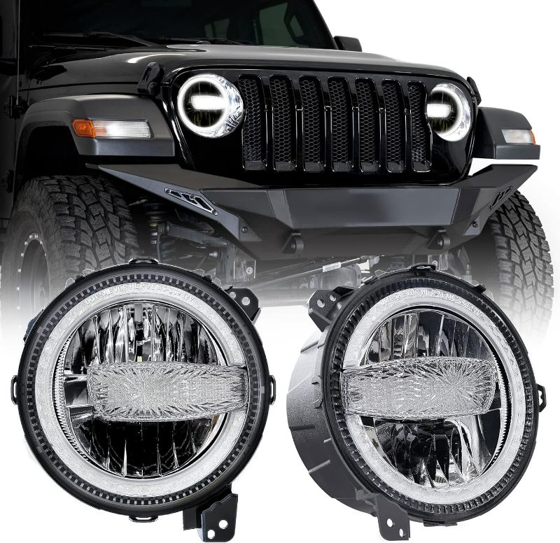 Photo 1 of DOT 9 Inch LED Headlights Headlamps Assembly Compatible with 2018-2024 Jeep Wrangler JL JLU Gladiator JT, Hi/Lo Beam with DRL