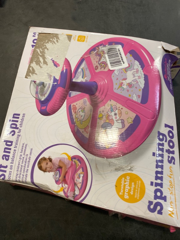 Photo 3 of Unicorn Sit and Spin Toy, Birthday Gift for Girls Age 1 2 3 4 Years Old, Toddler Toys, with LED and Music, 360° Spin