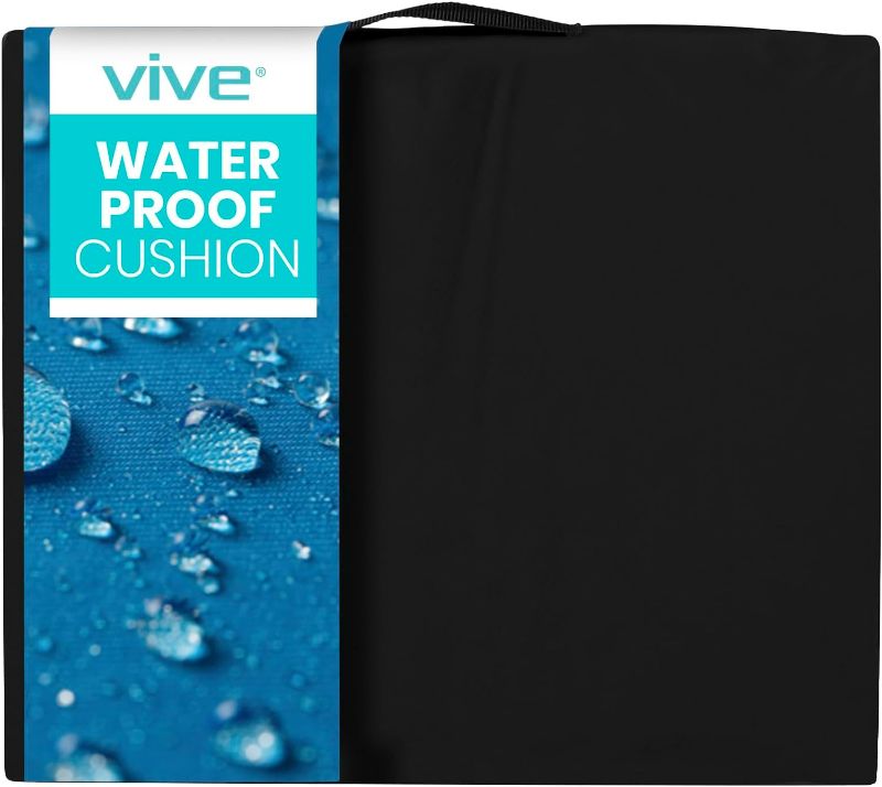 Photo 1 of Vive Waterproof Wheelchair Cushion for Pressure Relief (20x16x3) - Washable Cover Incontinence Protection for Elderly Adults & Seniors - Memory Foam Gel Pad for Recliners, Office Chairs, Car