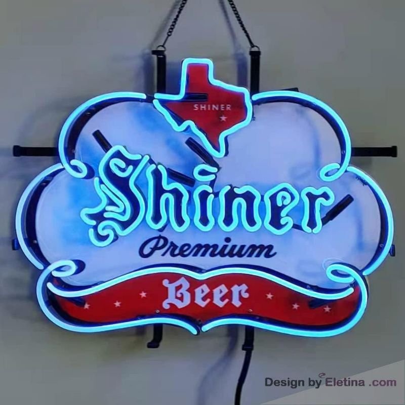 Photo 1 of Neon Signs for Wall Decor Shiner Beer Sign Handmade Real Glass Tube Light Home Bar Man Cave Pub Store Restaurant Dcor Artwork Inch Neon Tubing