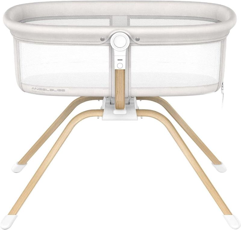 Photo 1 of ANGELBLISS 3 in 1 Rocking Bassinet & Baby Bassinet Bedside Crib, One-Second Convert Travel Portable Bassinet Newborn Baby (White)