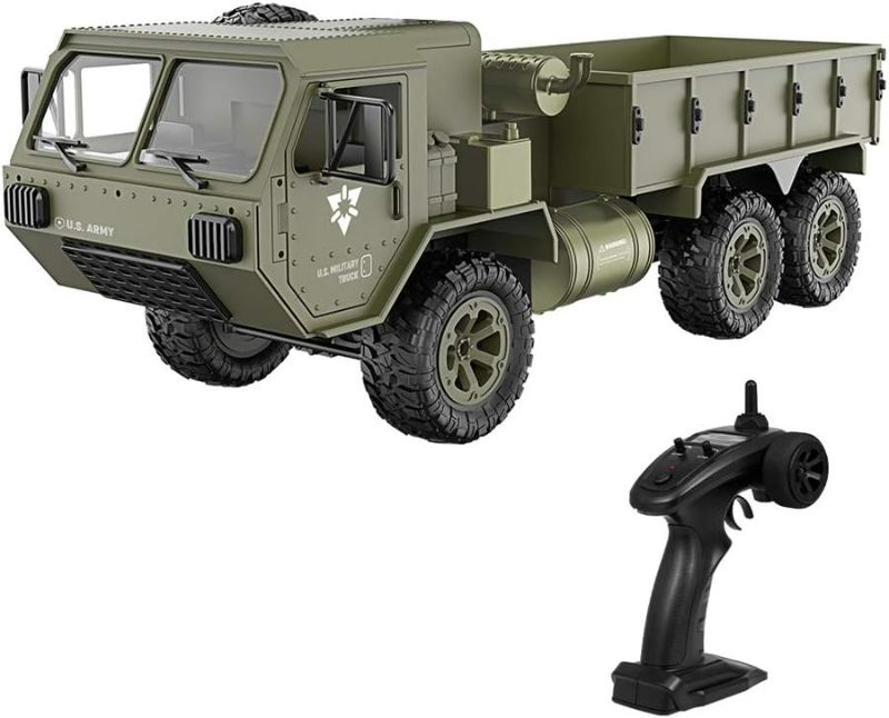 Photo 1 of GoolRC RC Military Truck, 1:12 Scale 6WD Remote Control Car, 2.4GHz Army Cars All Terrain Off-Road Truck, Electric Toy Vehicle Gift for Adults
