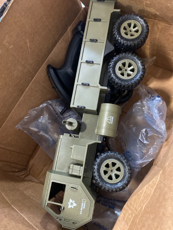 Photo 2 of GoolRC RC Military Truck, 1:12 Scale 6WD Remote Control Car, 2.4GHz Army Cars All Terrain Off-Road Truck, Electric Toy Vehicle Gift for Adults