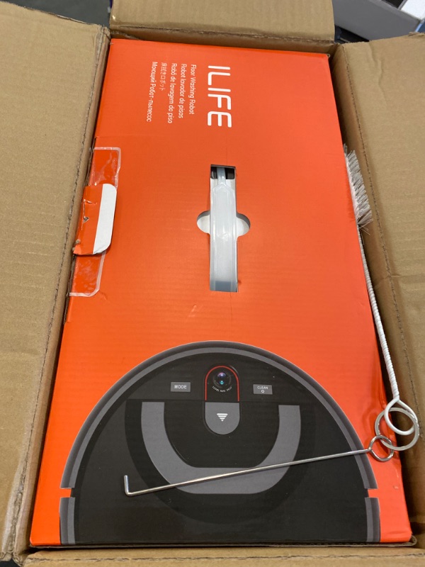 Photo 2 of ILIFE Shinebot W450 Vacuum Mop Robot Cleaner, Wet Mopping, Floor Washing and Scrubbing, Smart Mapping, Wi-Fi Connected, Works with Alexa?XL Water Tank, Zig-Zag Cleaning Path, for Hard Floors only
