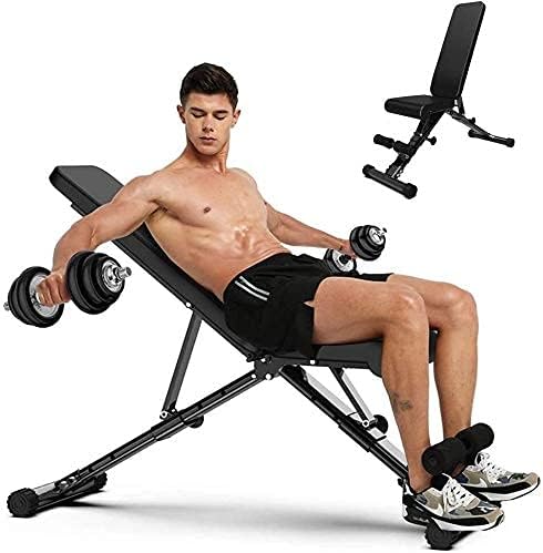 Photo 1 of Foldable Fitness Benches Sit Up Home Fitness Equipment Adjustable Weight Multi Use Exercise Home Training Gym Weight Lifting Bench Dumbbell Bench Flat Incline Declin
