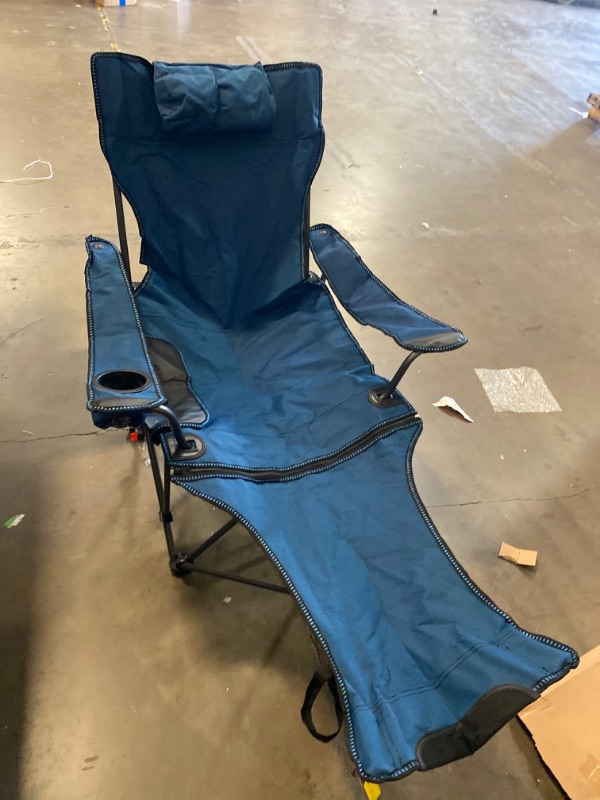 Photo 2 of Folding Reclining Camp Chairs With Removable Footrest And Fabric Back
