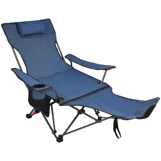 Photo 1 of Folding Reclining Camp Chairs With Removable Footrest And Fabric Back
