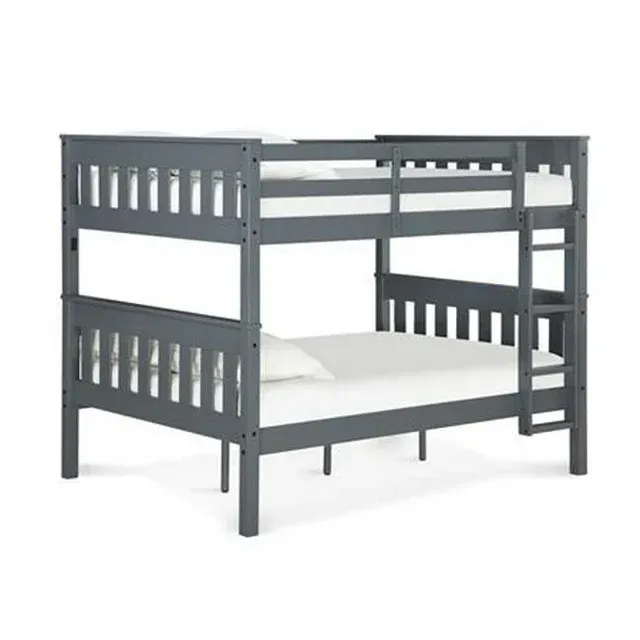Photo 1 of Dorel Living Moon Full over Full Wood Bunk Bed with USB Port in Gray
