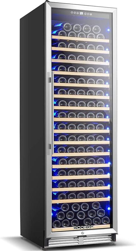 Photo 1 of DAMAGED** 
BODEGA 24 Inch Wine Cooler, 176 Bottles Large Capacity Frost Free Wine Fridge with Advanced Cooling Compressor for Red, Rose and Sparkling Wines,Built-in & Freestanding
