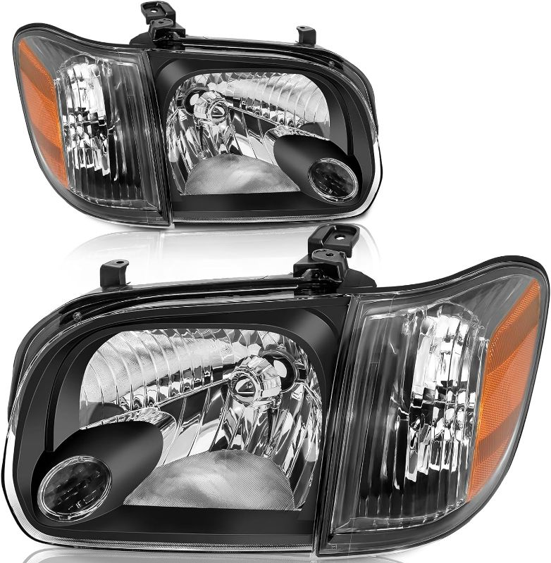Photo 1 of Headlight Compatible With 05 2005 Tundra 06 2006 Tundra Double/Crew Cab 2005-2007 05-07 2005 2006 2007 Sequoia Pickup Left And Right Side
