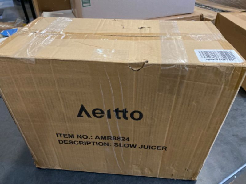 Photo 4 of Aeitto Cold Press Juicer, Whole Vertical Juicer, Slow Masticating Juicer Machines, with Big Wide 83mm Chute, Cold Press Juicer for Whole Fruits and Vegetables, Juicer Machine BPA-Free, Black

