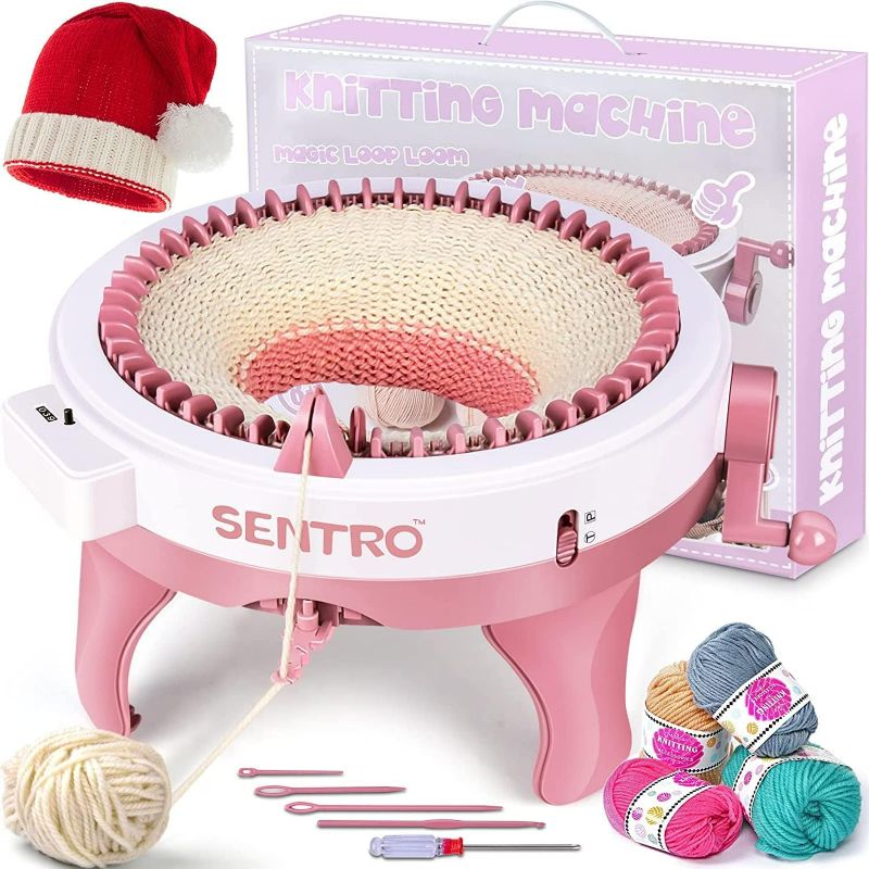 Photo 1 of Knitting Machine, SENTRO 48 Needle Knitting Machines with Row Counter, DIY Knitting Machines Board Rotating Knitting Loom for Adults and Kids, for Scarf Hat Socks Gloves
