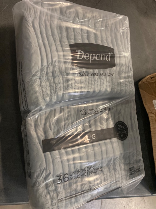 Photo 2 of Depend Fresh Protection Adult Incontinence Underwear for Men (Formerly Depend Fit-Flex), Disposable, Maximum, Large, Grey, 72 Count, Packaging May Vary
