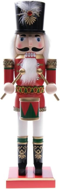 Photo 1 of Clever Creations Red Drummer 14 Inch Traditional Wooden Nutcracker, Festive Christmas Décor for Shelves and Tables
