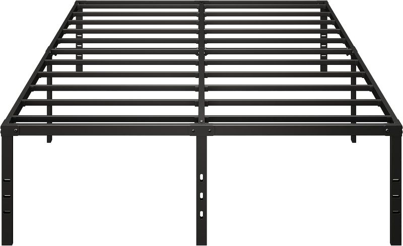 Photo 1 of Full Size Bed Frame 14 Inch Heavy Duty Metal Frames with Steel Slats Support Ample Storage No Box Spring Needed, Easy Assembly, Noise Free, Black
