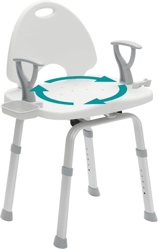 Photo 1 of Swivel Shower Chair 450 lbs, Heavy Duty Bath Chair with Rotatable Seat for Seniors Handicap and Pregnant Women
