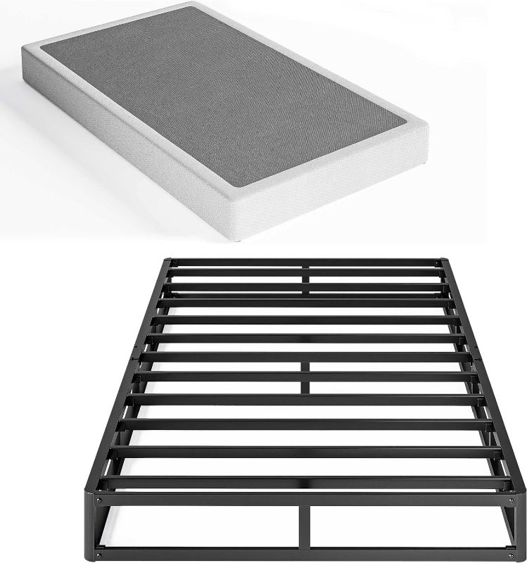 Photo 1 of Box Spring Twin Metal Box-Spring Only, Mattress Foundation, Heavy Duty Structure with Fabric Cover, Noise Free, Non-Slip, Easy Assembly
