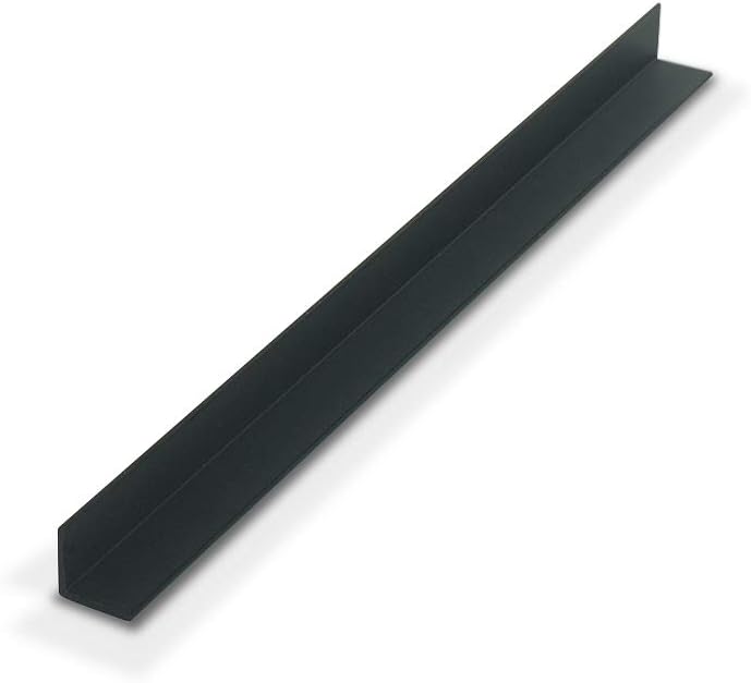 Photo 1 of Outwater Plastics 1933-Bk Black 1/2 Inch X 1/2 Inch X 3/64 (.047) Inch Thick Styrene Plastic Even Leg Angle Moulding 48 Inch Lengths (Pack of 3)
