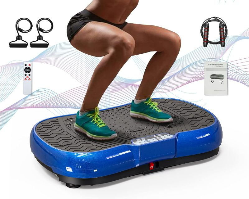 Photo 1 of Bigzzia Vibration Plate Exercise Machine 10 Modes Whole Body Workout Vibration Fitness Platform w/ Loop Bands Jump Rope Bluetooth Speaker Home Training Equipment for Weight Loss & Toning
