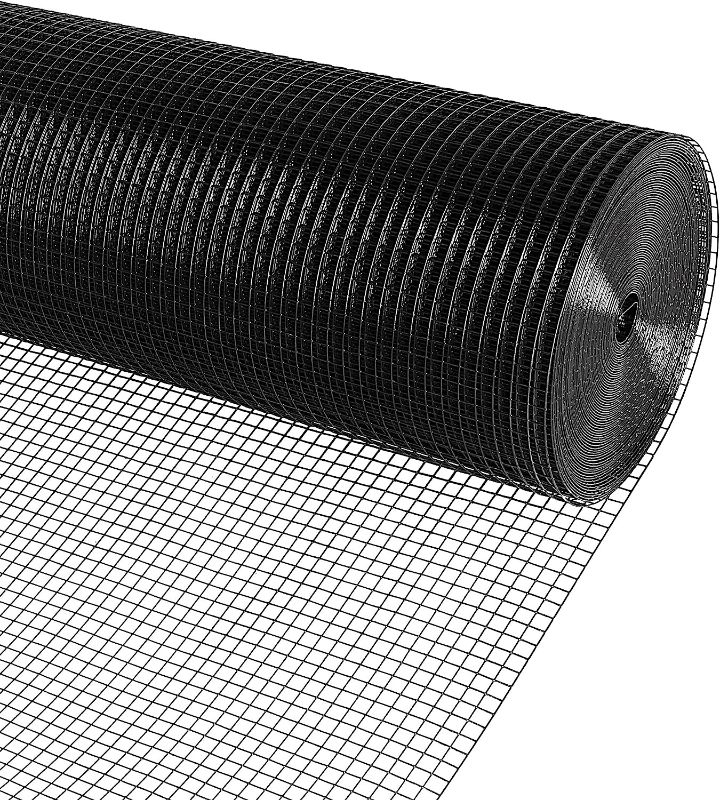 Photo 1 of Black Vinyl Coated Wire Mesh PVC Hardware Cloth 1/2 in 24”x100’ 19 Gauge, Welded Wire Fencing Chicken Wire Mesh Roll Cage Wire Netting
