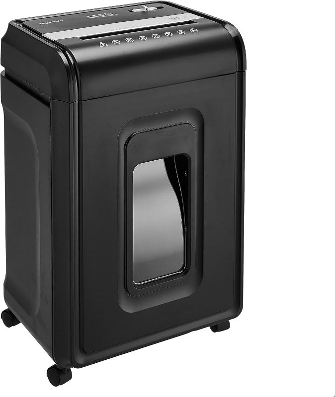 Photo 1 of Amazon Basics 24 Sheet Cross Cut Paper, CD and Credit Card Home Office Shredder with Pullout Basket, Black
