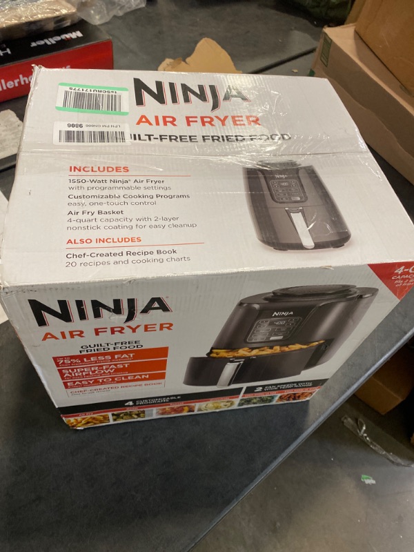 Photo 3 of Ninja AF101 Air Fryer that Crisps, Roasts, Reheats, & Dehydrates, for Quick, Easy Meals, 4 Quart Capacity, & High Gloss Finish, Black/Grey 4 Quarts