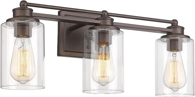 Photo 1 of Bathroom Light Fixtures, HWH 3-Light Vanity Light Fixture Over Mirror, Industrial Wall Sconce Lighting, Oil-Rubbed Bronze Finish, 5HLT63B-3W ORB
