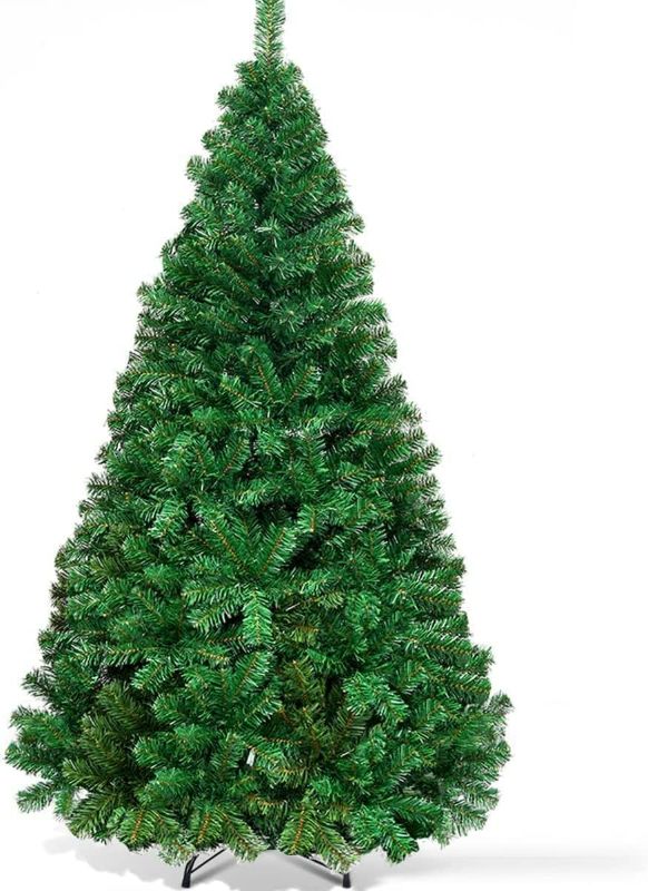Photo 1 of Goplus 5ft Artificial Christmas Tree, Unlit Christmas Pine Tree with 350 PVC Branch Tips, Foldable Metal Stand, Indoor Xmas Full Tree for Office Home Store Party Holiday Decor
