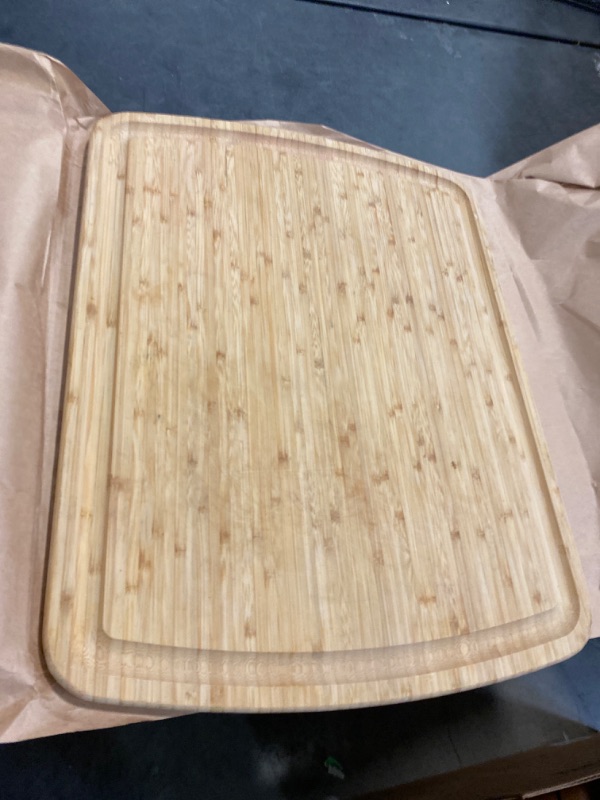 Photo 2 of GREENER CHEF 30 Inch 3XL Extra Large Cutting Board with Lifetime Replacements - Oversized Bamboo Stove Top Cover Noodle Board - Wooden Meat Cutting Board - Turkey Carving Board - Charcuterie Board
