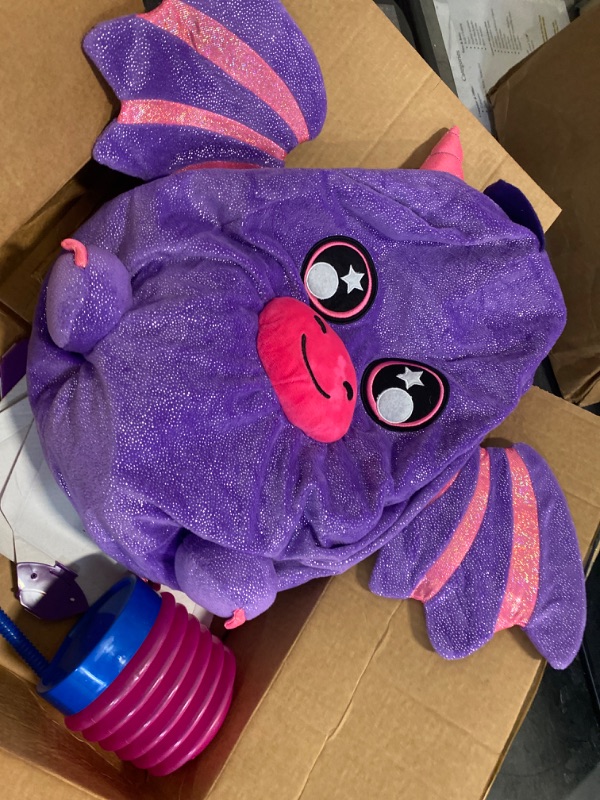 Photo 2 of Dragon Inflatable Plush. Experience Enchantment with Fantasy-Inspired Cuddly Companions. This Giant, Soft, and Squishy Inflatable Toy Comes with a Pump and is Perfect for Ages 3-10
