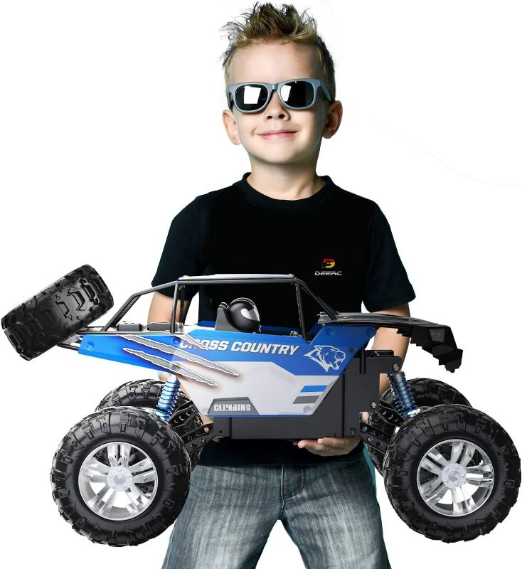 Photo 1 of DEERC Large 1:8 Scale Monster Truck for Adults and Boys, Upgraded Remote Control Car With Realistic Sound, 4WD All Terrain RC Toy With 2 Batteries for 80 Minutes Play
