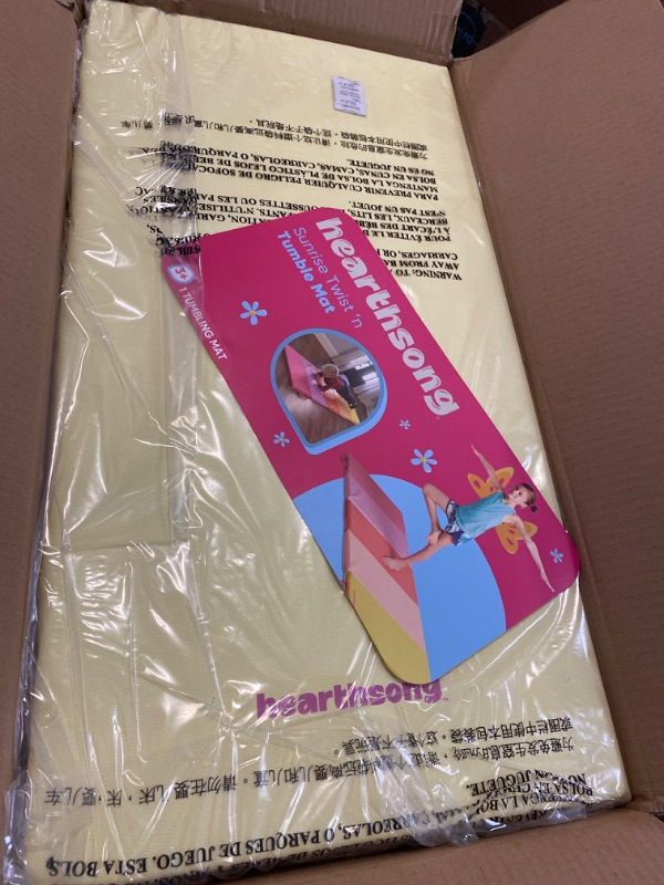 Photo 1 of HearthSong 5-Panel Folding Kids' Gymnastics Tumbling Mat for Active Play, with Carrying Handles
