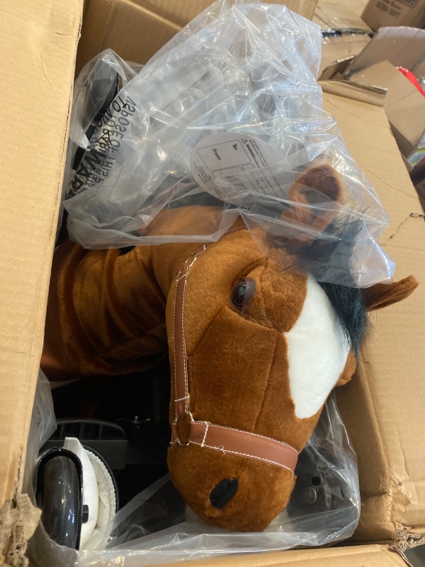 Photo 2 of Ride-On Horse,Toy Horse,Riding Horse,No Battery,No Electricity,Mechanical Pony Brown,Ride On Real Walking Horse for Children 4 to 12 Years Old or Up to 165.34 Pounds-187.39 Pounds,Large,Brown