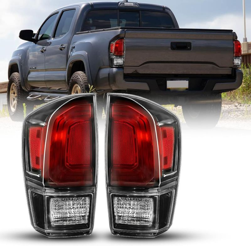 Photo 1 of AUTOONE For Toyota Tacoma Tail Lights Assembly, Black Smoked Tail Lamp Assembly Fit for 2016-2023 Tacoma Pickup Rear Factory OEM Driver Side & Passenger Side, With Bulbs
