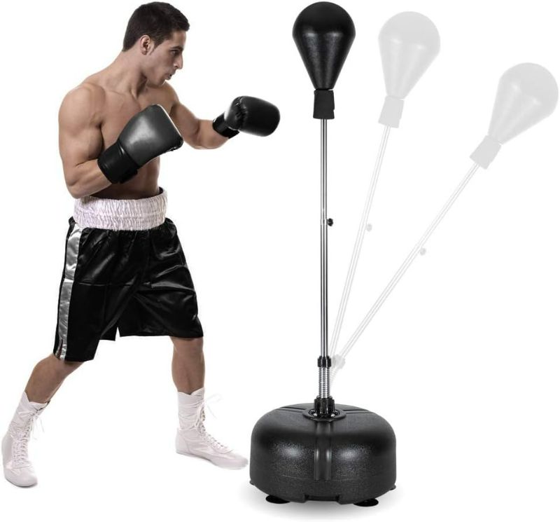 Photo 1 of PEXMOR Reflex Bag, Freestanding Punching Bag with Stand, Speed Boxing Ball, Height Adjustable for Adults & Teens, Perfect for Stress Relief/Fitness/Punch Training at Home, Easy Assembly & Durable
