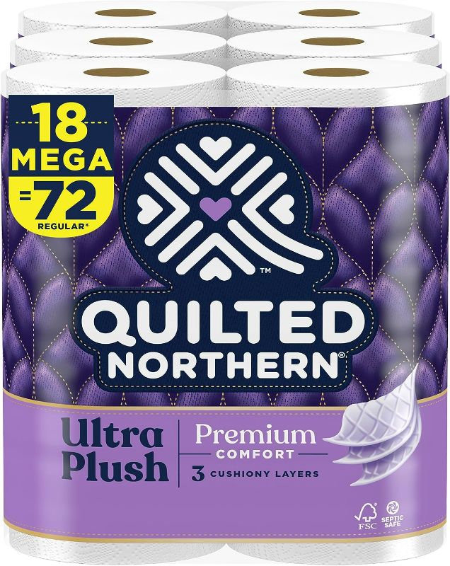 Photo 1 of Quilted Northern Ultra Plush Toilet Paper, 18 Mega Rolls = 72 Regular Rolls
