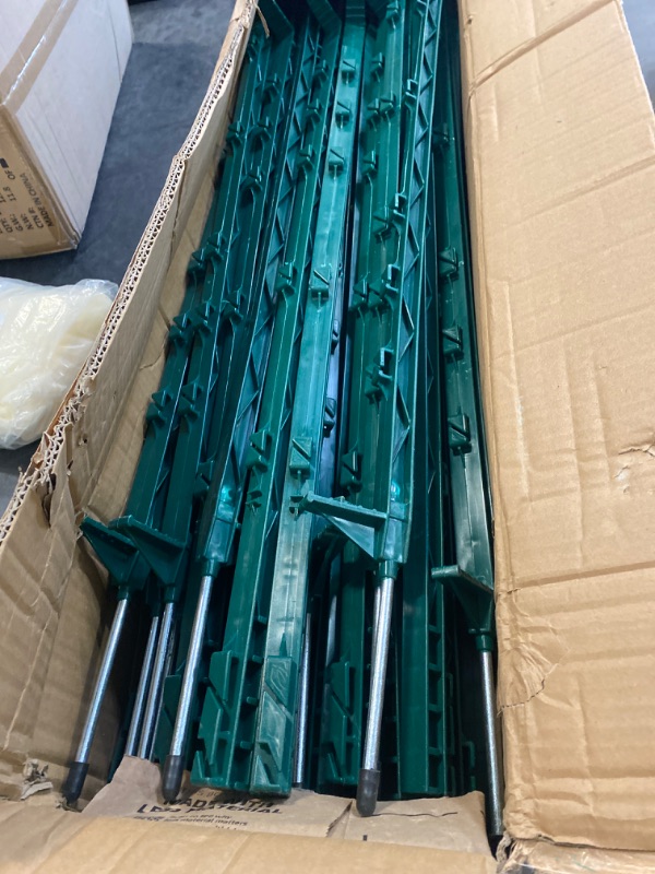 Photo 2 of 40 inch Electric Fence Posts, 50 Pack Step in Fence Post, Green Temporary Plastic Fence Posts for Farm Protection, Sturdy Fencing Post for Garden Yard 40IN-50PCS