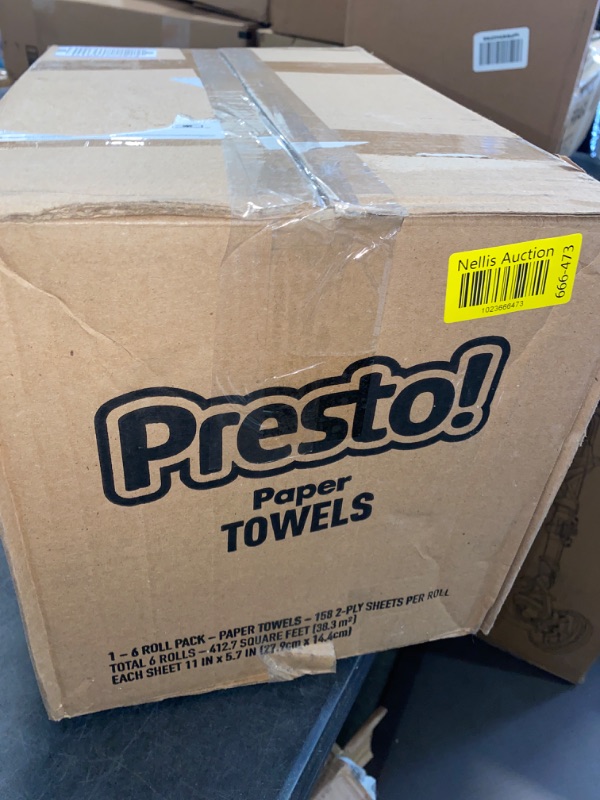 Photo 3 of Amazon Brand - Presto! Flex-a-Size Paper Towels, 158 Sheet Huge Roll, 6 Count (Pack of 1), 6 Huge Rolls = 19 Regular Rolls