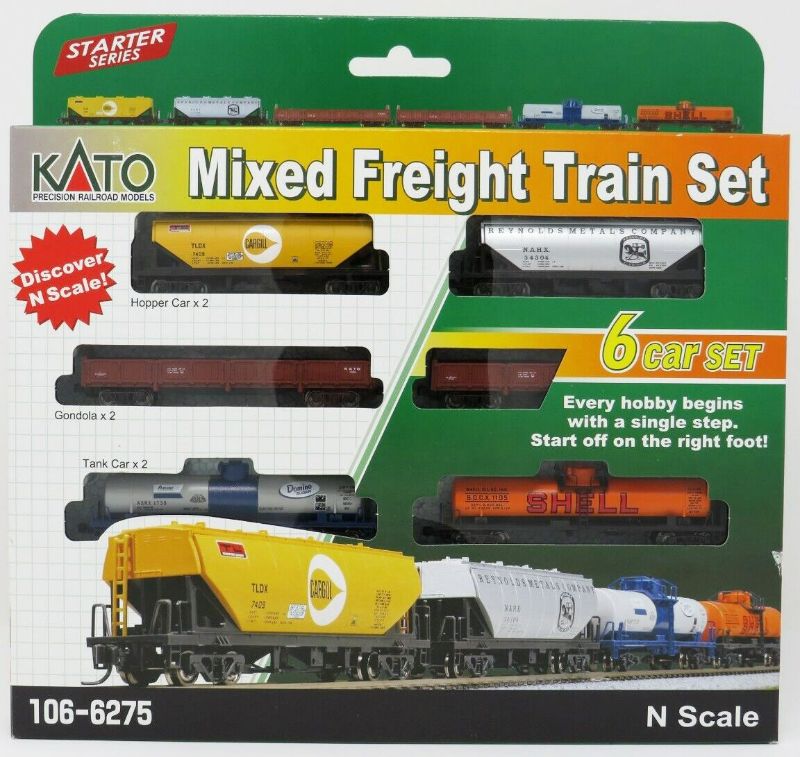Photo 1 of Kato 106-6275, N Scale Mixed 6-Car Add-on Freight Set