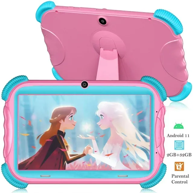 Photo 1 of Antemper 7 inch Kids Tablet,Kids Learning Tablet,Android 11 Bluetooth Wifi,Quad Core Processor,32GB ROM,HD IPS Screen,for Kids Parental Control Pre-Installed Free Education Apps,Pink
