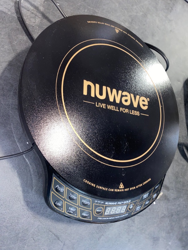 Photo 2 of Nuwave Gold Precision Induction Cooktop, Portable, Powerful with Large 8” Heating Coil,100°F to 575°F, 3 Wattage Settings, 12” Heat-Resistant Cooking Surface
