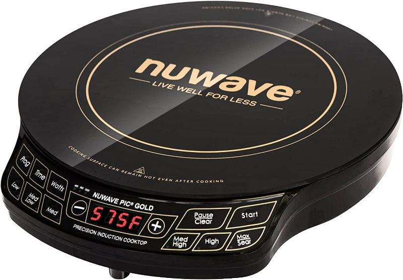 Photo 1 of Nuwave Gold Precision Induction Cooktop, Portable, Powerful with Large 8” Heating Coil,100°F to 575°F, 3 Wattage Settings, 12” Heat-Resistant Cooking Surface
